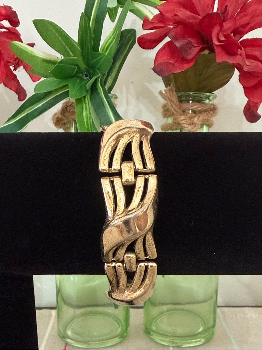 Crown Trifari Vintage Stamped Goldtone Bracelet